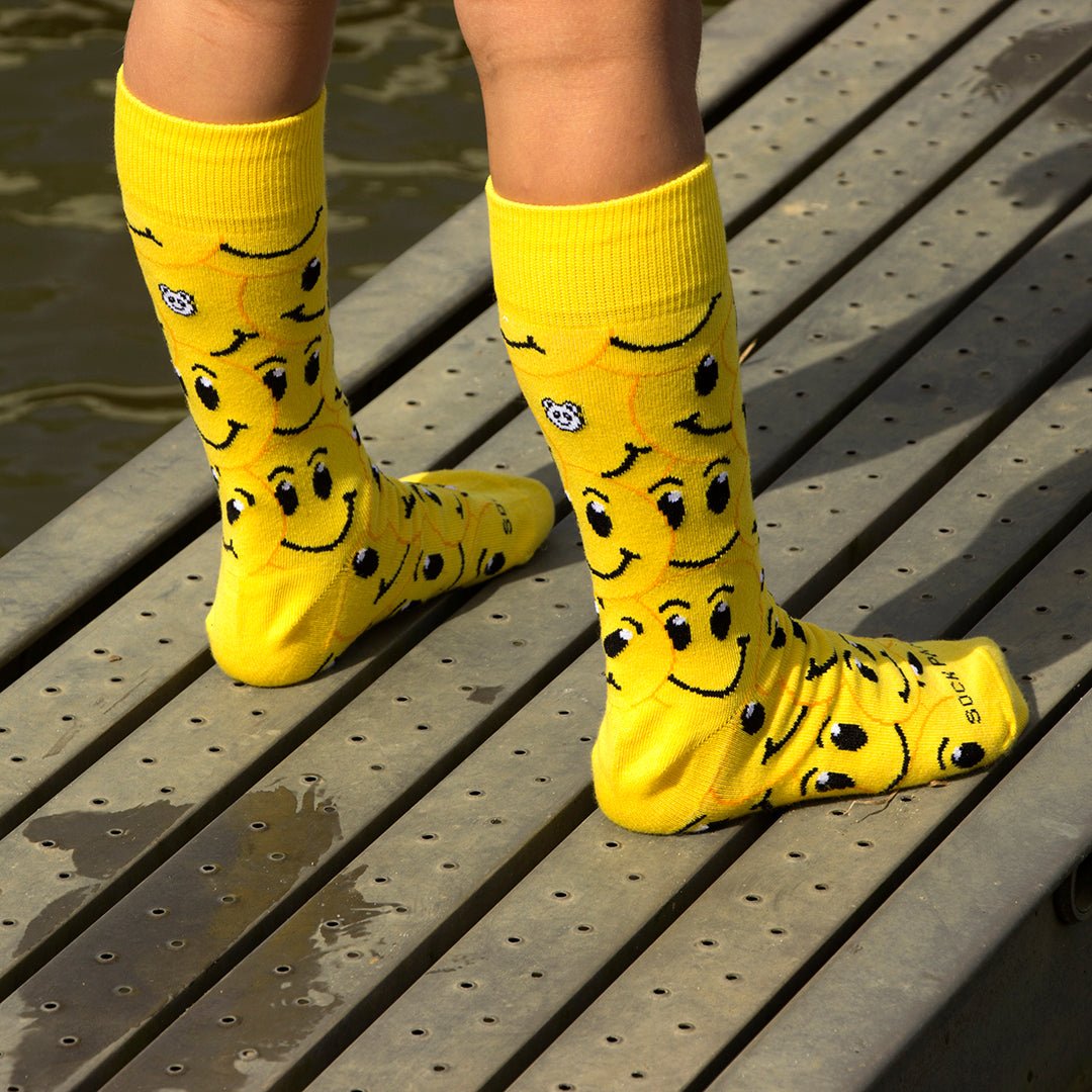 Happy Smiley Face Socks from the Sock Panda, Smiley Emoji-Lg