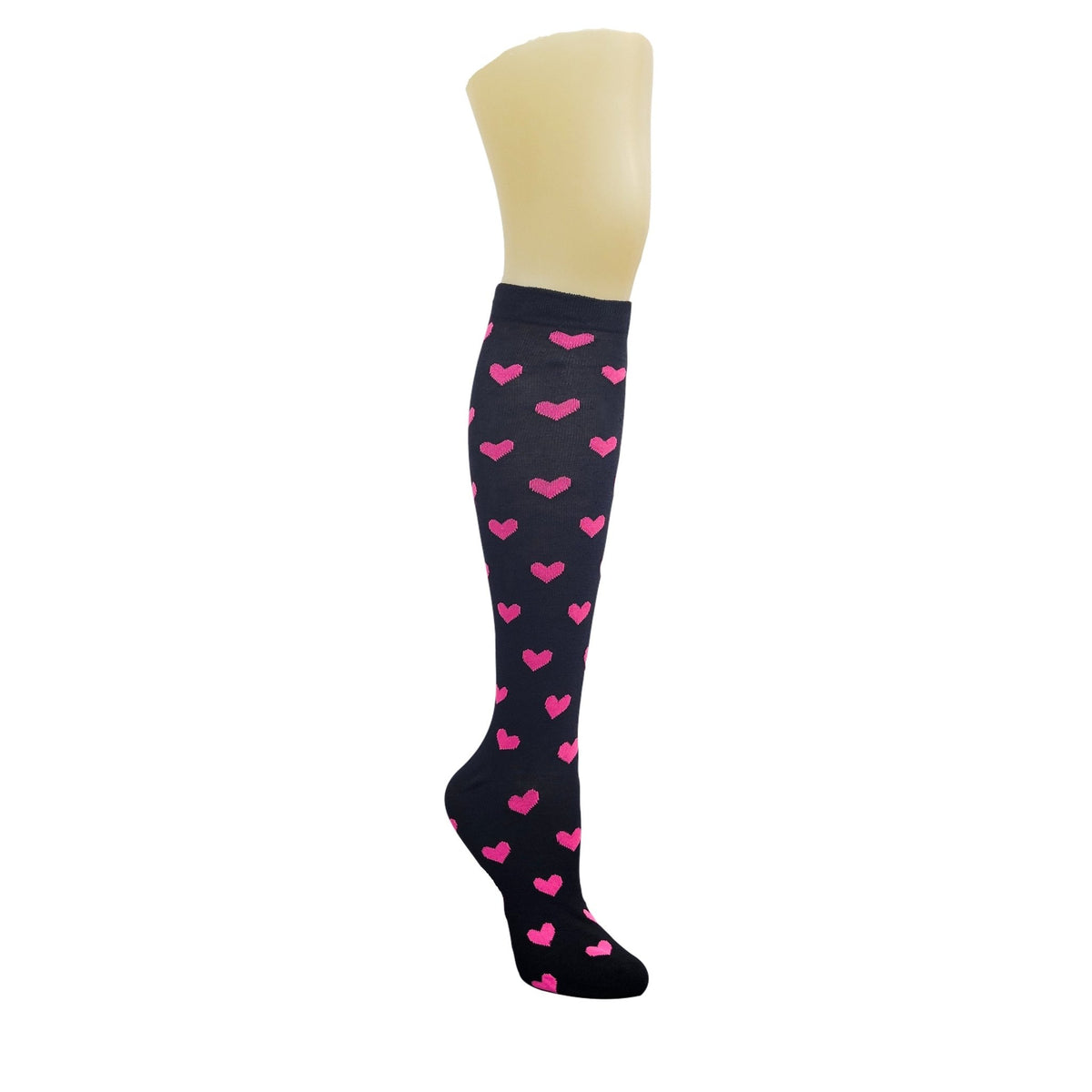 Heart Patterned Knee High Socks from the Sock Panda (Knee High), Heart Knee Black