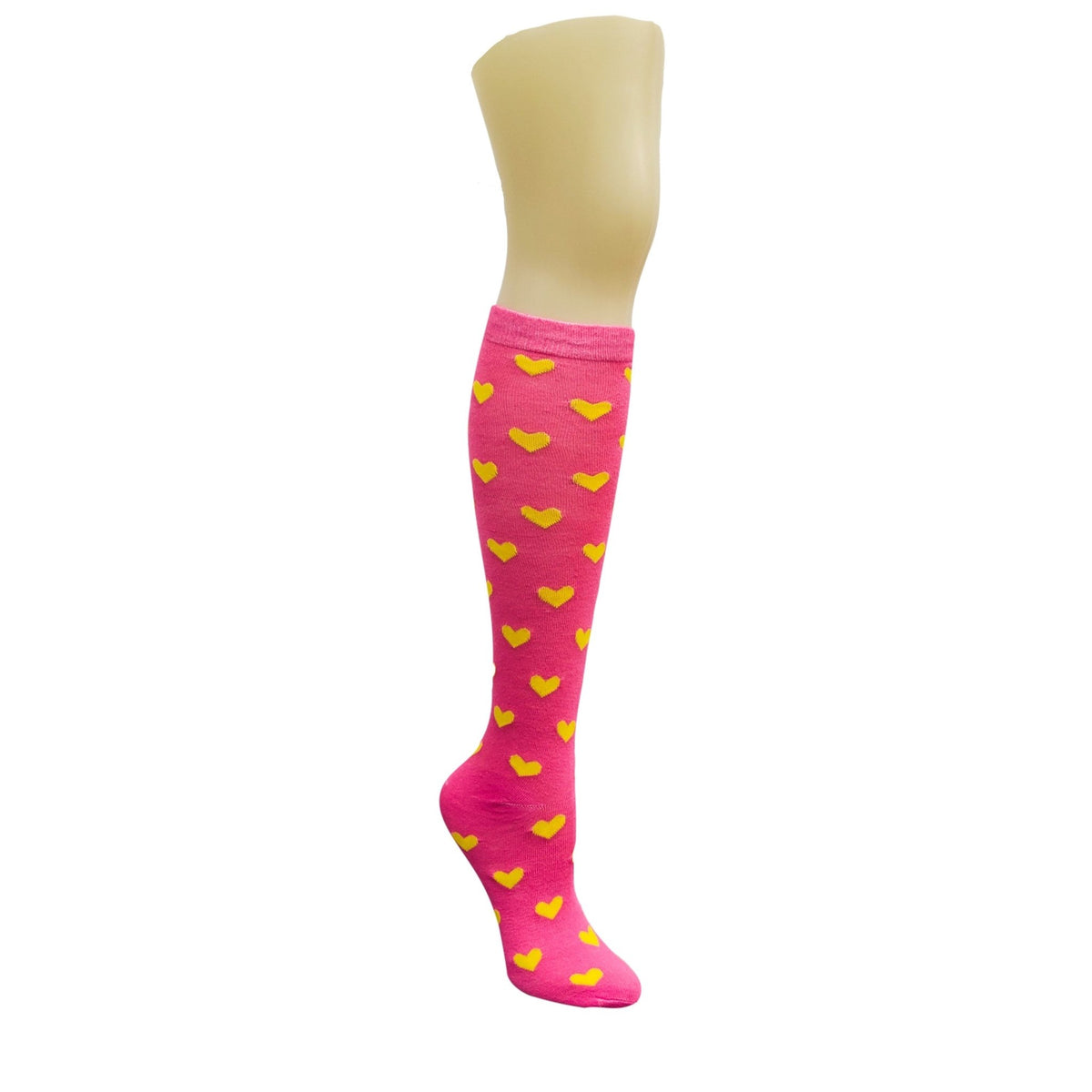 Heart Patterned Knee High Socks from the Sock Panda (Knee High), Heart Knee Pink