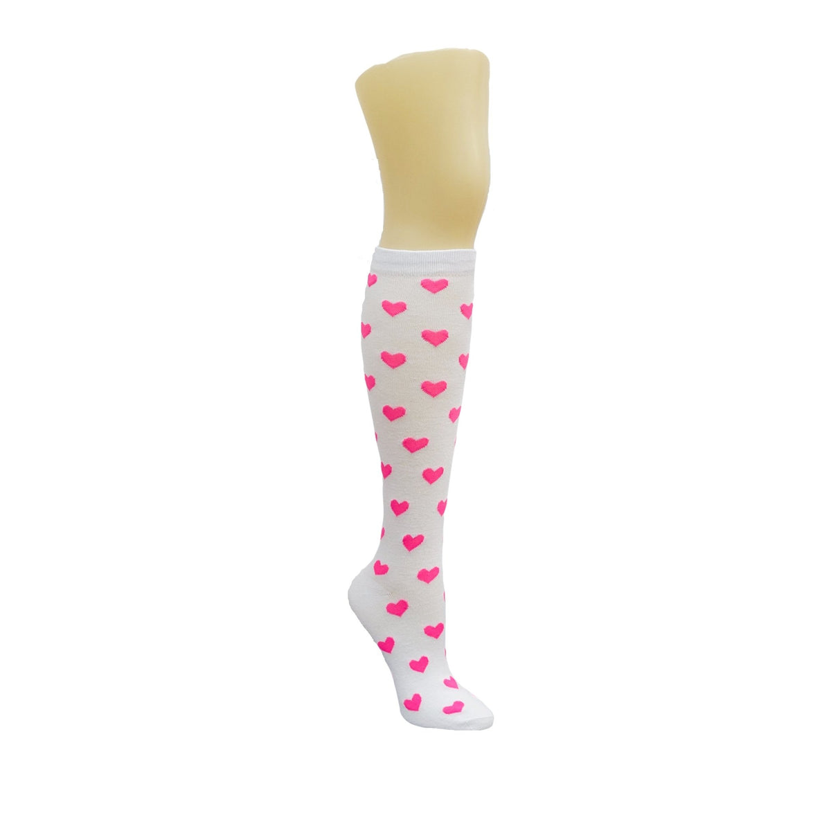 Heart Patterned Knee High Socks from the Sock Panda (Knee High), Heart Knee White