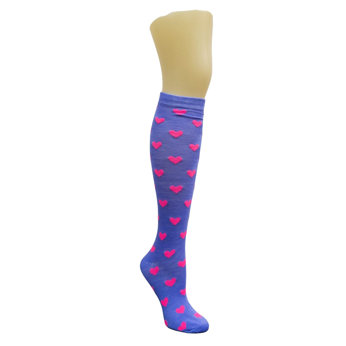 Heart Patterned Knee High Socks from the Sock Panda (Knee High), Heart Knee Purple