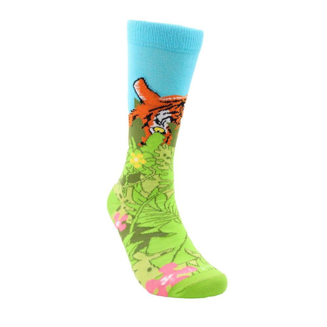 Hidden Tiger in the Jungle Socks from the Sock Panda (Adult Medium)