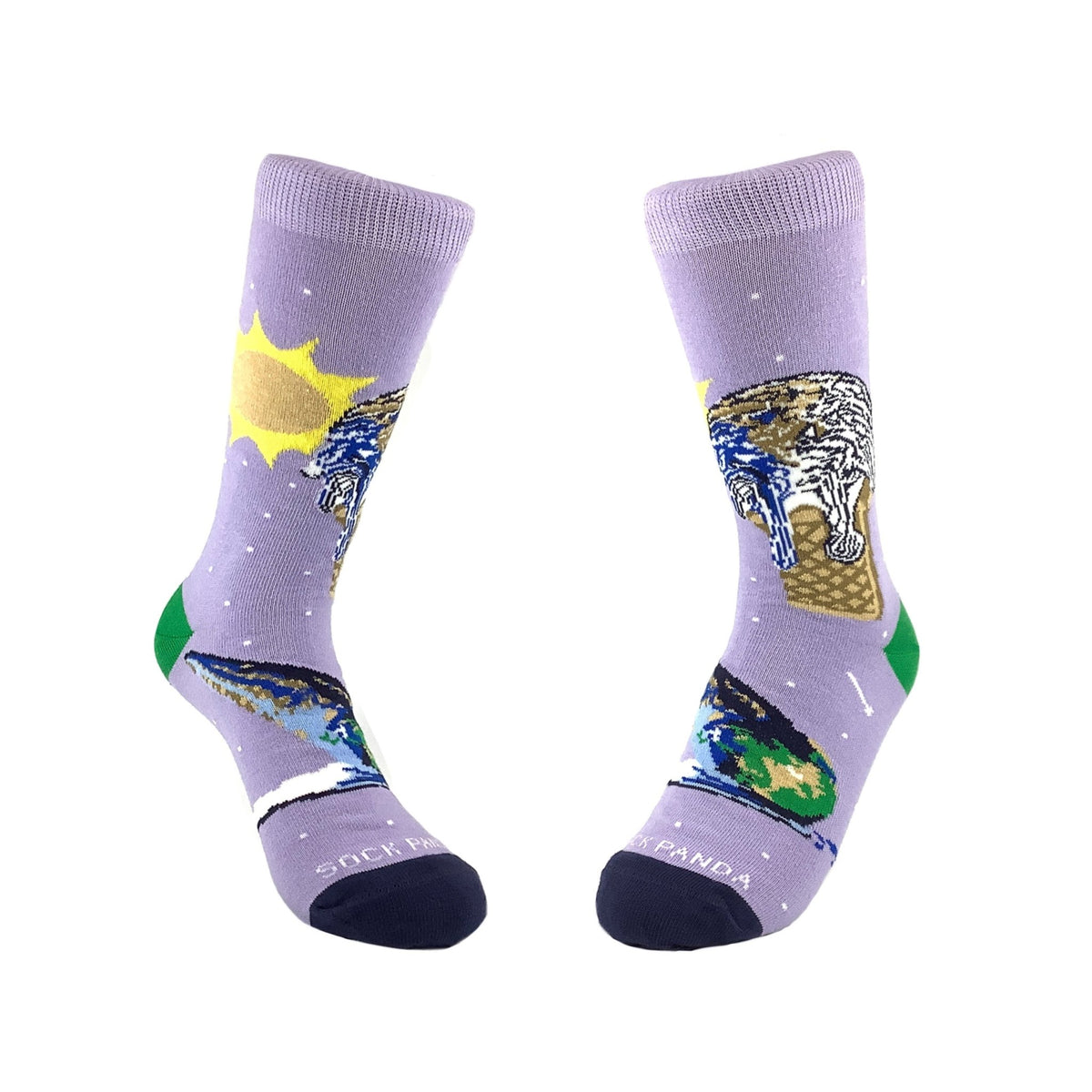 Ice Cream Cone Earth Socks from the Sock Panda (Adult Small - Shoe Sizes 2-5), IceCream-Earth-S