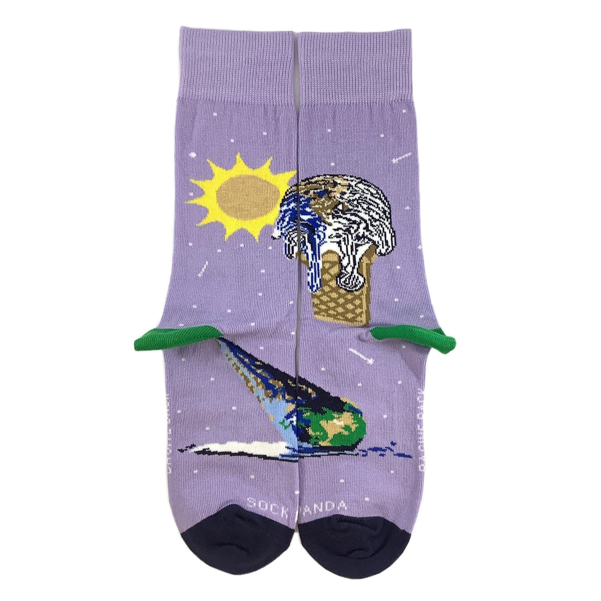 Ice Cream Cone Earth Socks from the Sock Panda (Adult Small - Shoe Sizes 2-5), IceCream-Earth-S