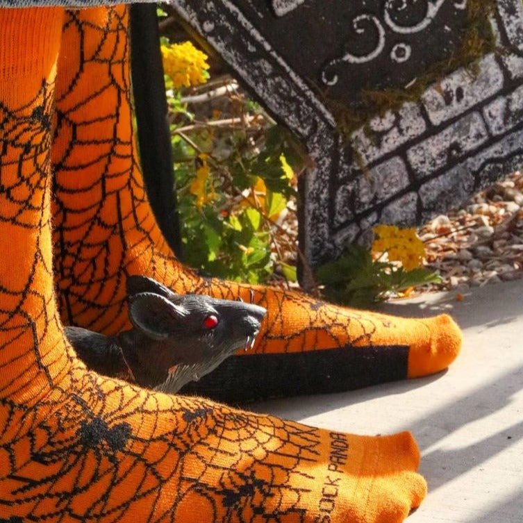 Intricate Spiderweb Pattern Socks (With Spider), LG-Spiderweb-1
