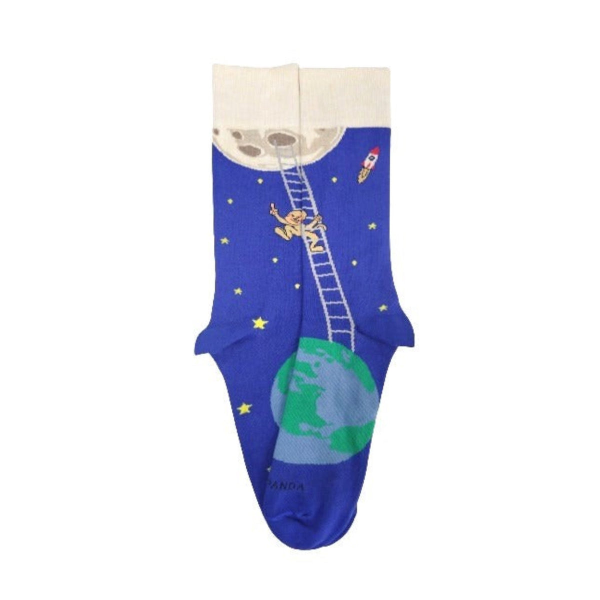 It is Good to Dream - Monkey Climbing Ladder to the Moon Socks from the Sock Panda, Moon Monkey