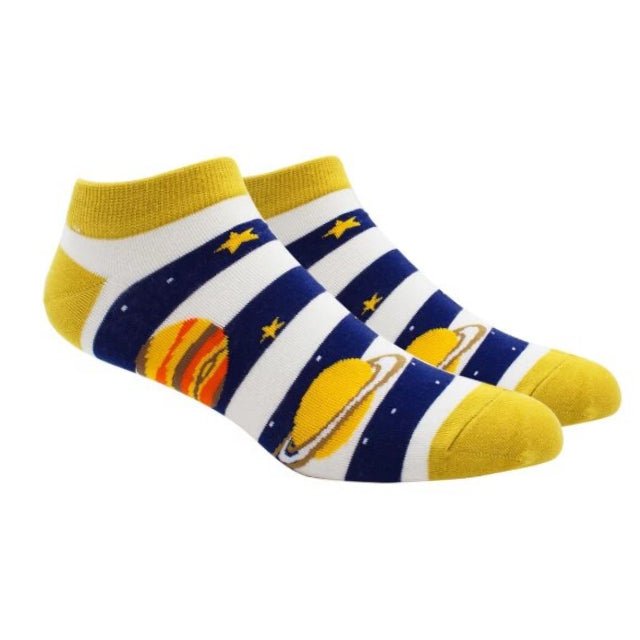 Jupiter and Saturn Planet Ankle Socks (Adult Large - Men's Shoe Sizes 8-12), Jupiter Ankle