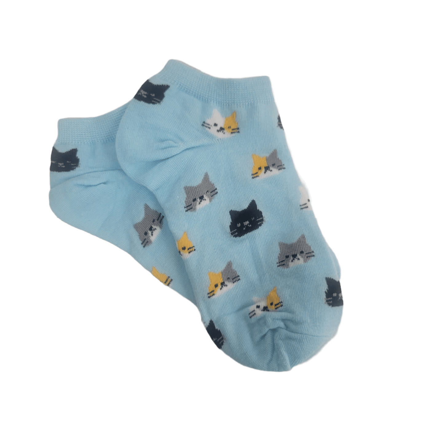 Kitty Cat Face Patterned Short Ankle Socks (Adult Medium - Women's Shoe Sizes 5 - 10)