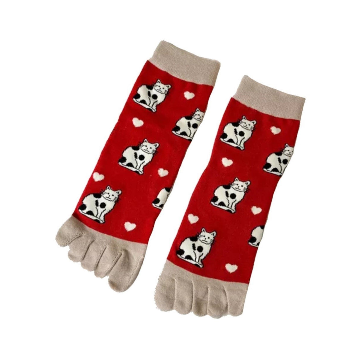 Kitty Cat Pattern Toe Socks (Adult Medium - Women's Shoe Sizes 5-10), Kitty Cat Pattern