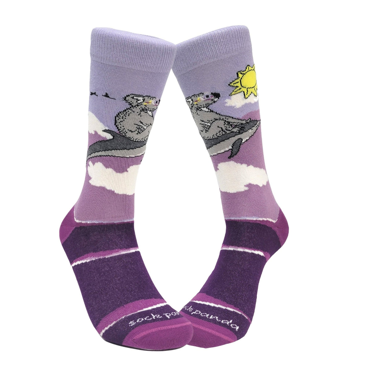 Koala Riding a Dolphin Socks from the Sock Panda (Adult Medium - Women's Shoe Sizes 5-10), Koala-Dolphin-Med