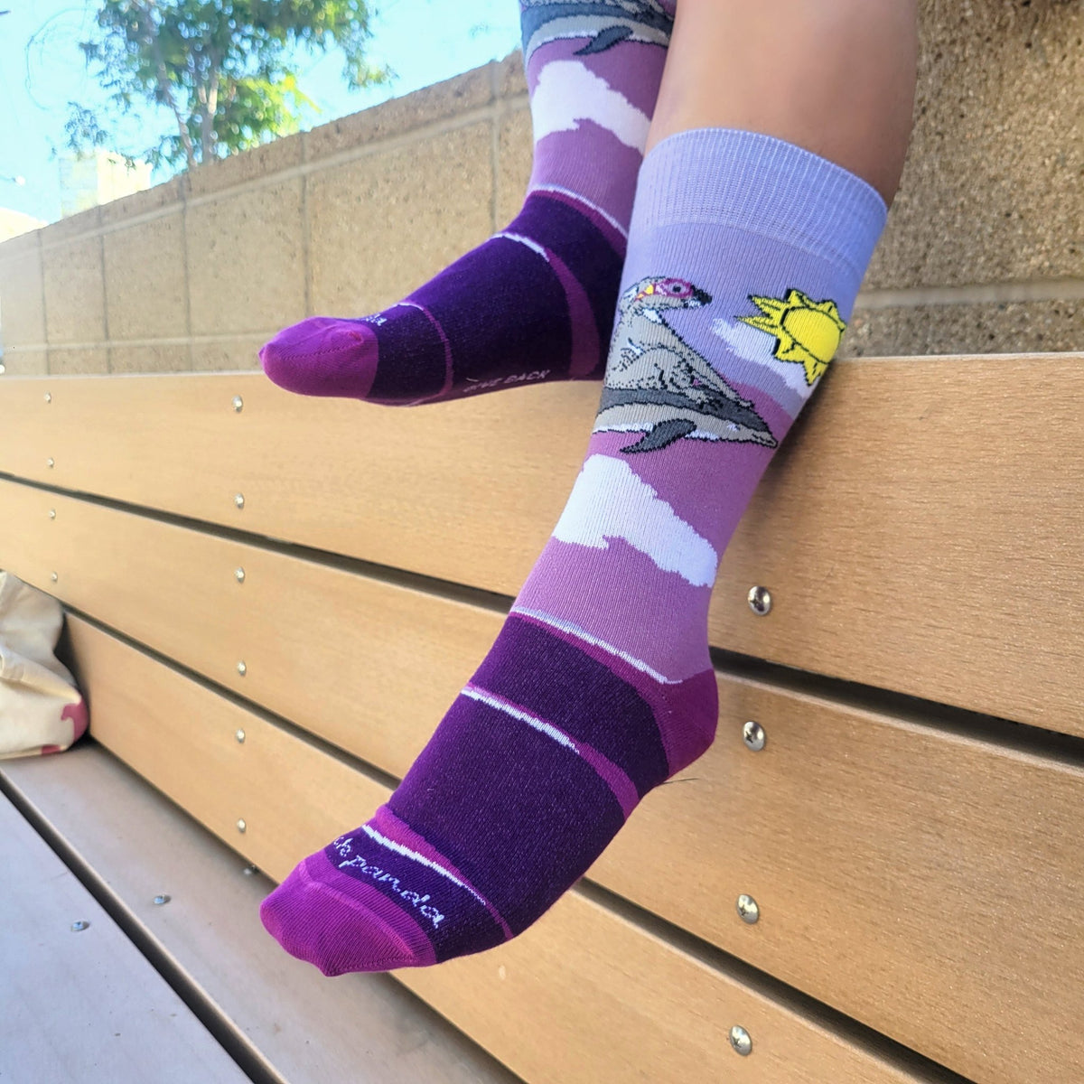 Koala Riding a Dolphin Socks from the Sock Panda (Adult Medium - Women's Shoe Sizes 5-10), Koala-Dolphin-Med