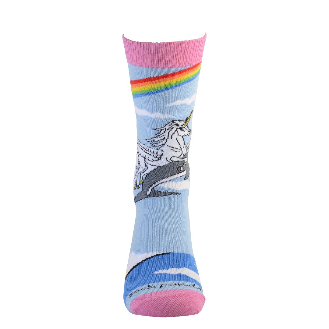 Land of Dreams Socks - Fire Breathing Unicorn on a Dolphin!, Dream Sock W