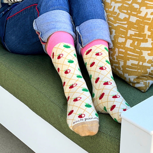 Love Apple Pattern Socks from the Sock Panda (Adult Medium - Women's Shoe Sizes 5 - 10)