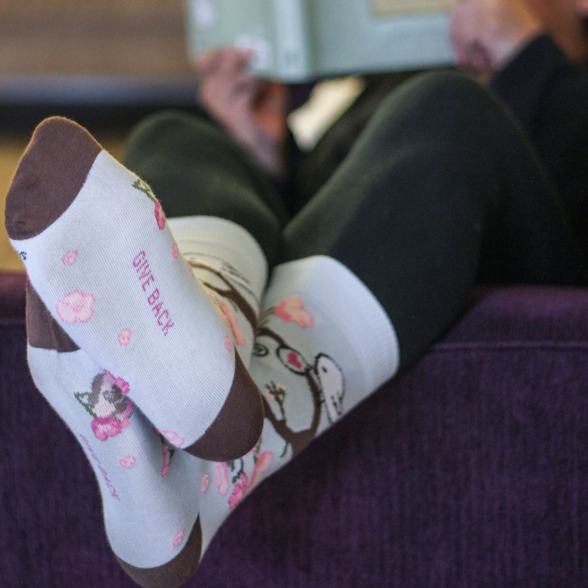 Love Songbird in a Tree Socks from the Sock Panda (Adult Medium), Love Birds
