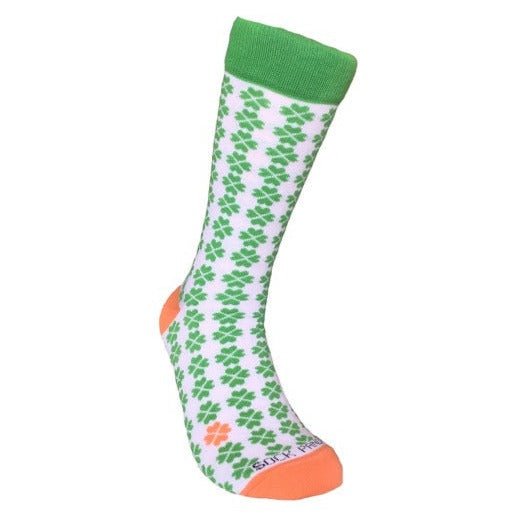 Lucky Four Leaf Clover Pattern Socks from the Sock Panda, Shamrock Woman