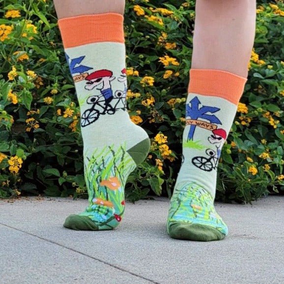 Many Ways Bicycle Socks from the Sock Panda (Adult Medium - Women's Shoe Sizes 5-10), May Ways Woman