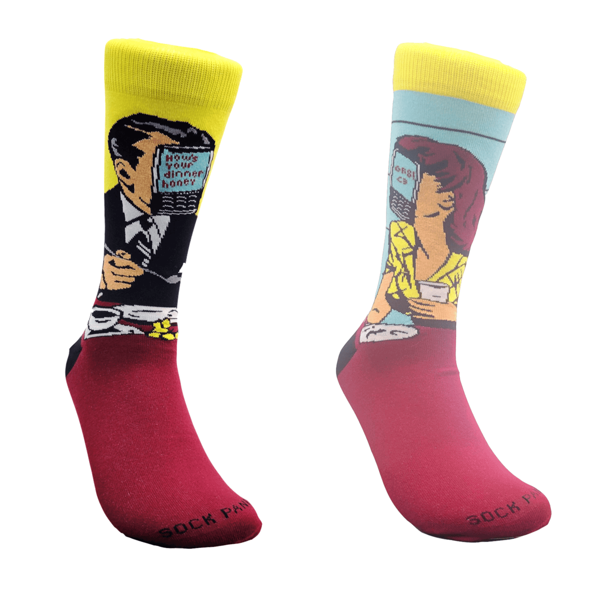 Modern Date and the New Normal Socks from the Sock Panda (Adult Large - Men's Shoe Sizes 8-12), Modern Date2