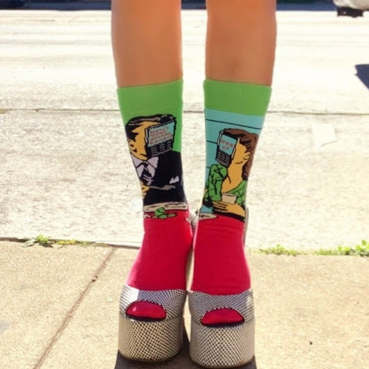 Modern Date and the New Normal Socks from the Sock Panda (Adult Medium - Women's Shoe Sizes 5 - 10)