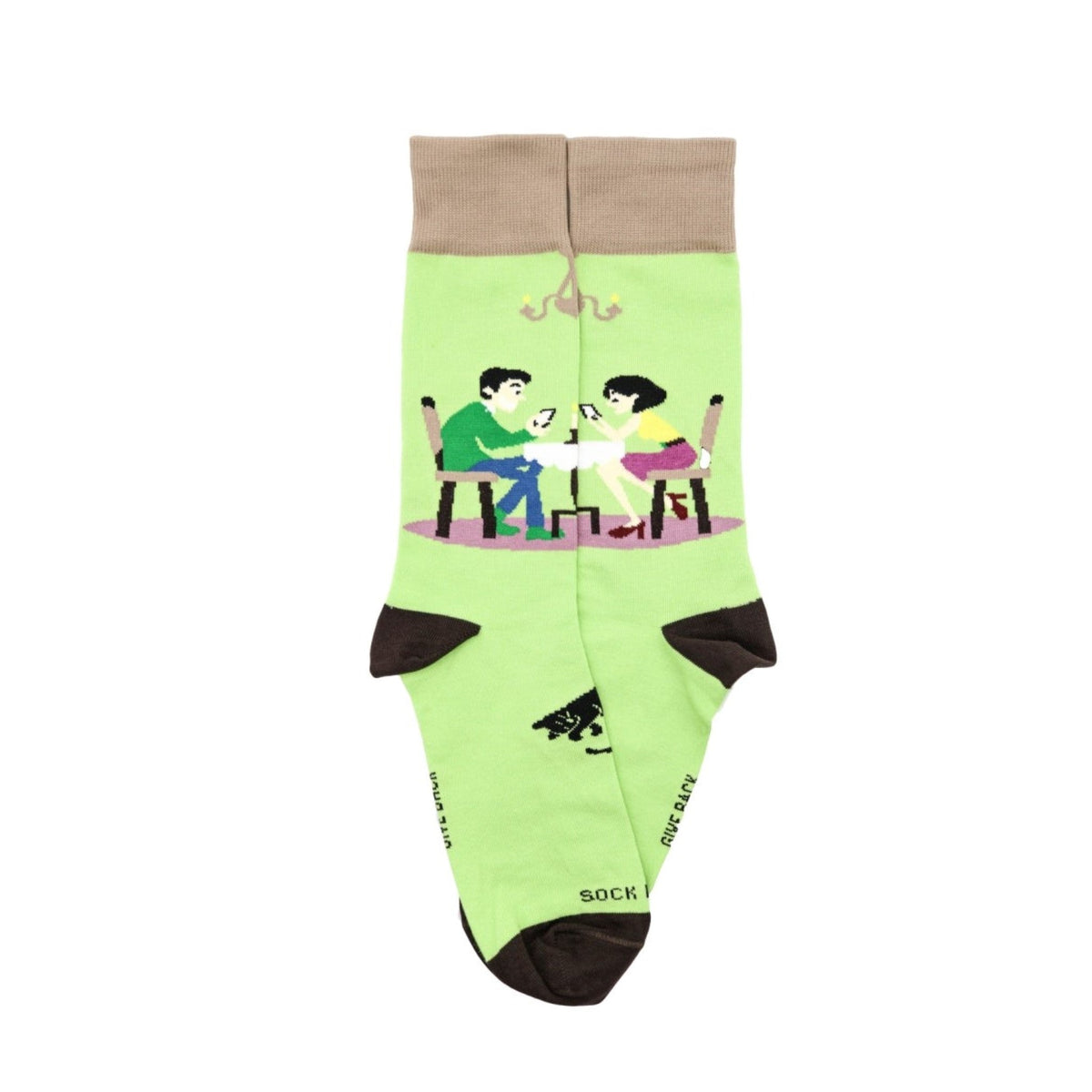 Modern Date - Texting While Eating Socks - Sock Panda, Modern Date