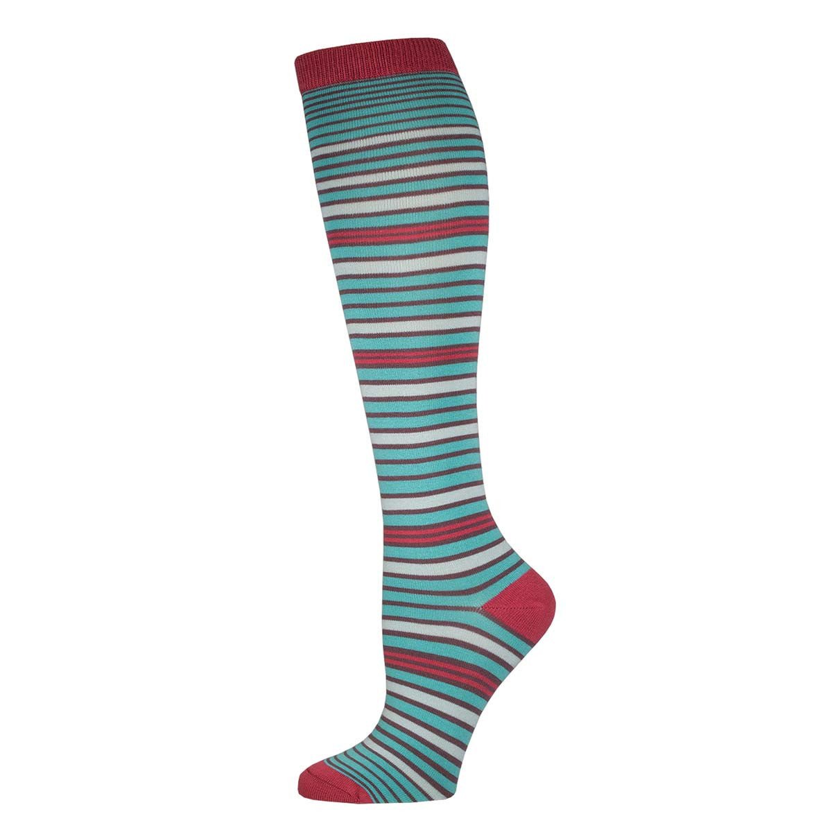 Multi Stripe Knee High Socks (Bamboo Fiber), WBH6-MST