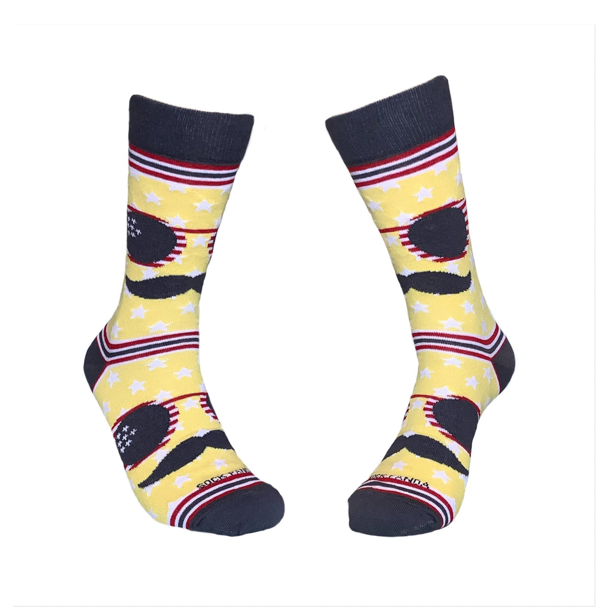 Mustache and Sunglasses Socks from the Sock Panda (Adult Large - Men's Shoe Sizes 8-12), Mustache Sunglasses Lg