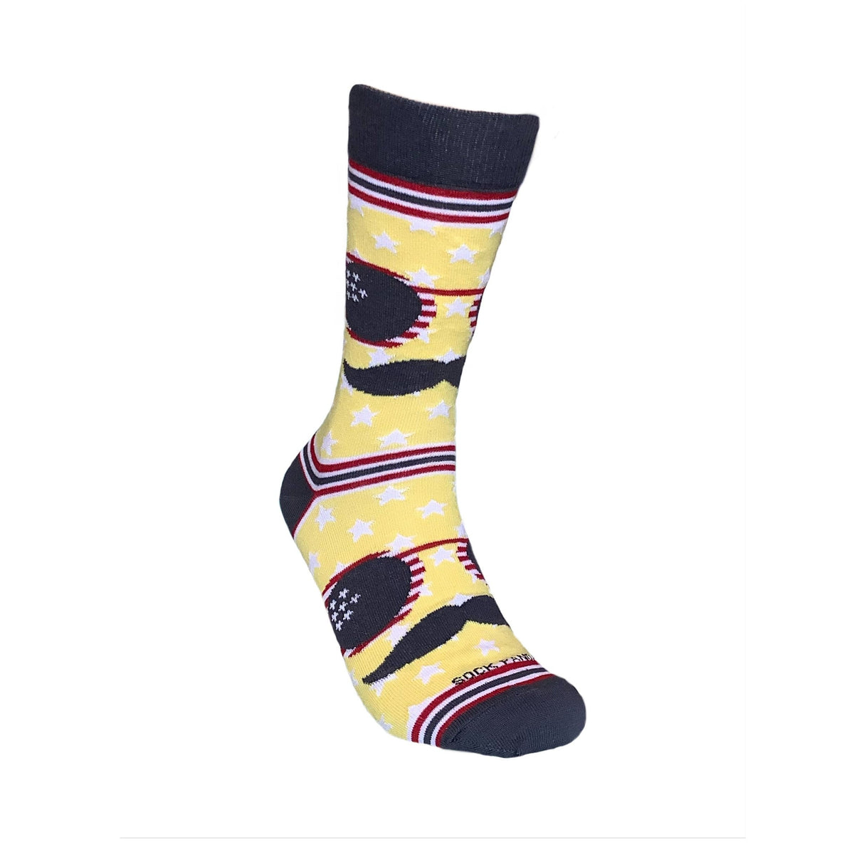Mustache and Sunglasses Socks from the Sock Panda (Adult Large - Men's Shoe Sizes 8-12), Mustache Sunglasses Lg