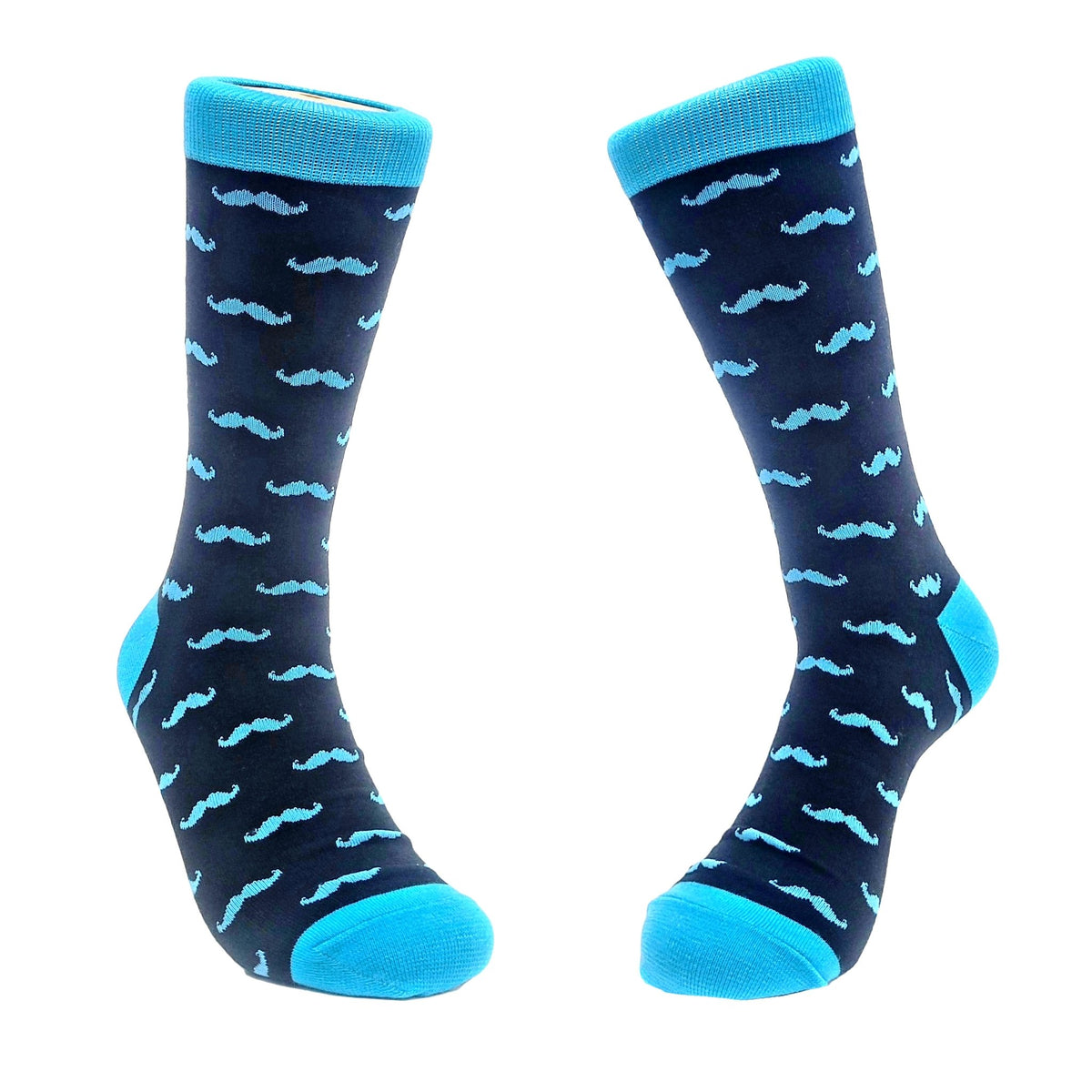 Mustache Pattern Socks from the Sock Panda (Adult Large - Men's Shoe Sizes 8-12), TealMustLg