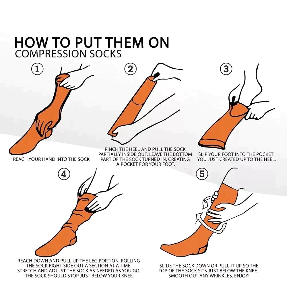 Orange Athletic Knee High - (Compression Socks)