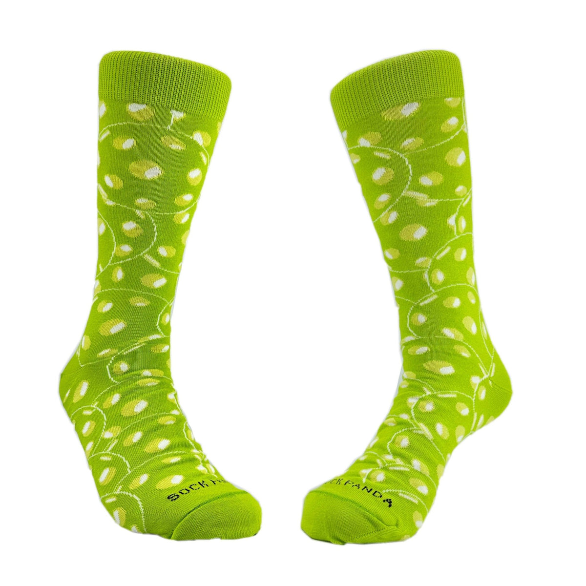 Overlapping Pickleball Pattern Socks from the Sock Panda, PicklePattLg