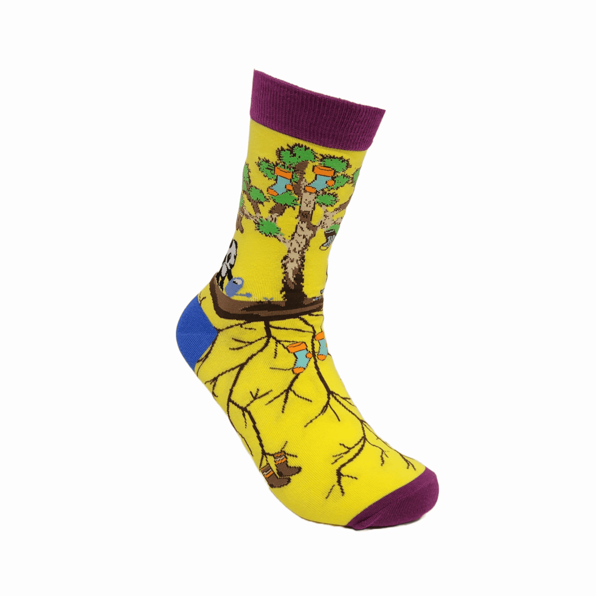 Pandas Watering the Sock Joshua Tree from the Sock Panda (Adult Medium - Women's Shoe Sizes 5-10), JoshuaSocksMd
