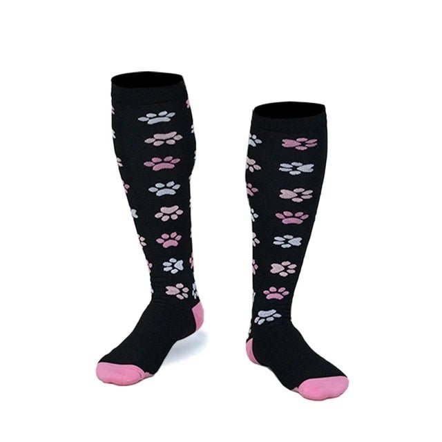 Paw Print Knee High (Compression Socks), PawPrintCompMd
