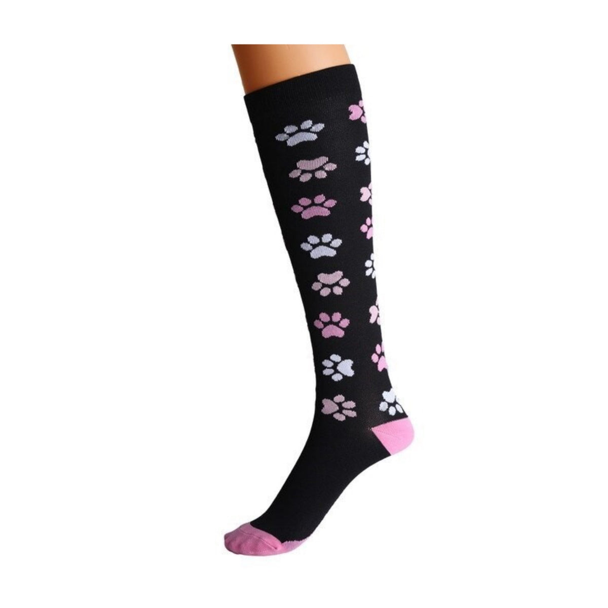 Paw Print Knee High (Compression Socks), PawPrintCompMd