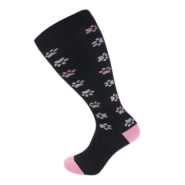 Paw Print Knee High (Compression Socks), PawPrintCompXL