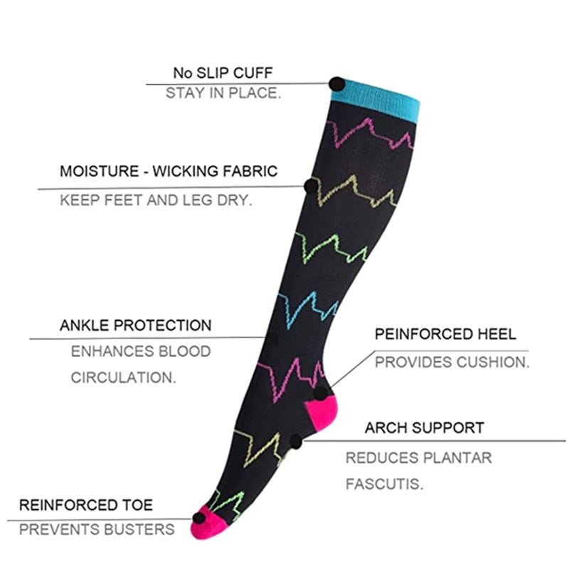 Paw Print Knee High (Compression Socks), PawPrintCompXL