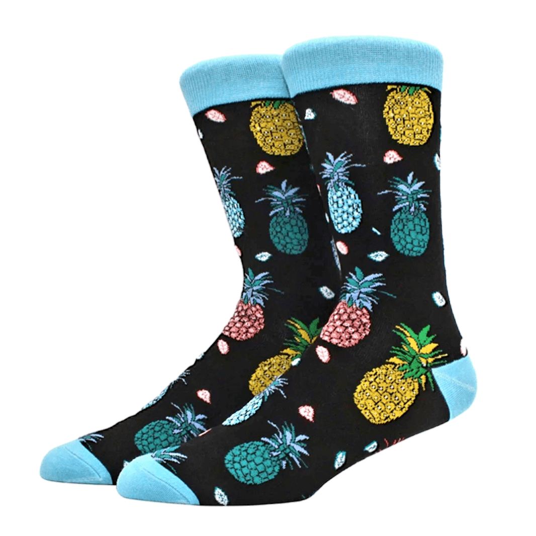 Pineapple Patterned Socks from the Sock Panda (Adult Large - Men's Shoe Sizes 8-12), Man-Pineapple