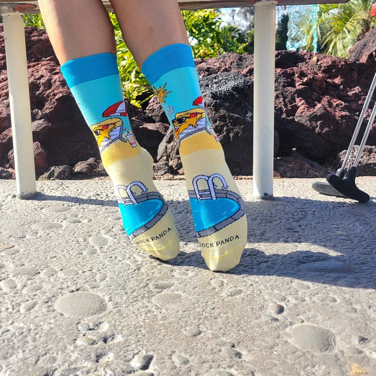 Pizza Baking in the Sun Socks from the Sock Panda (Adult Small - Shoe Sizes 2-5), PizzaBakeSm