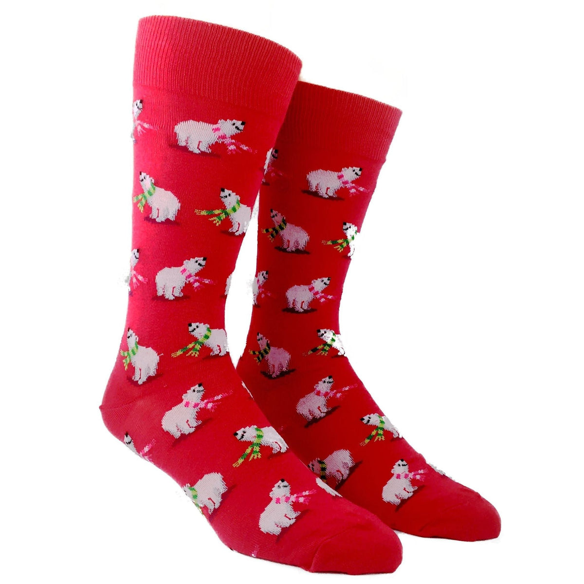Polar Bear Festive Holiday Socks (Adult Large - Men's Shoe Sizes 8-12), Polar Bear Hot Sox