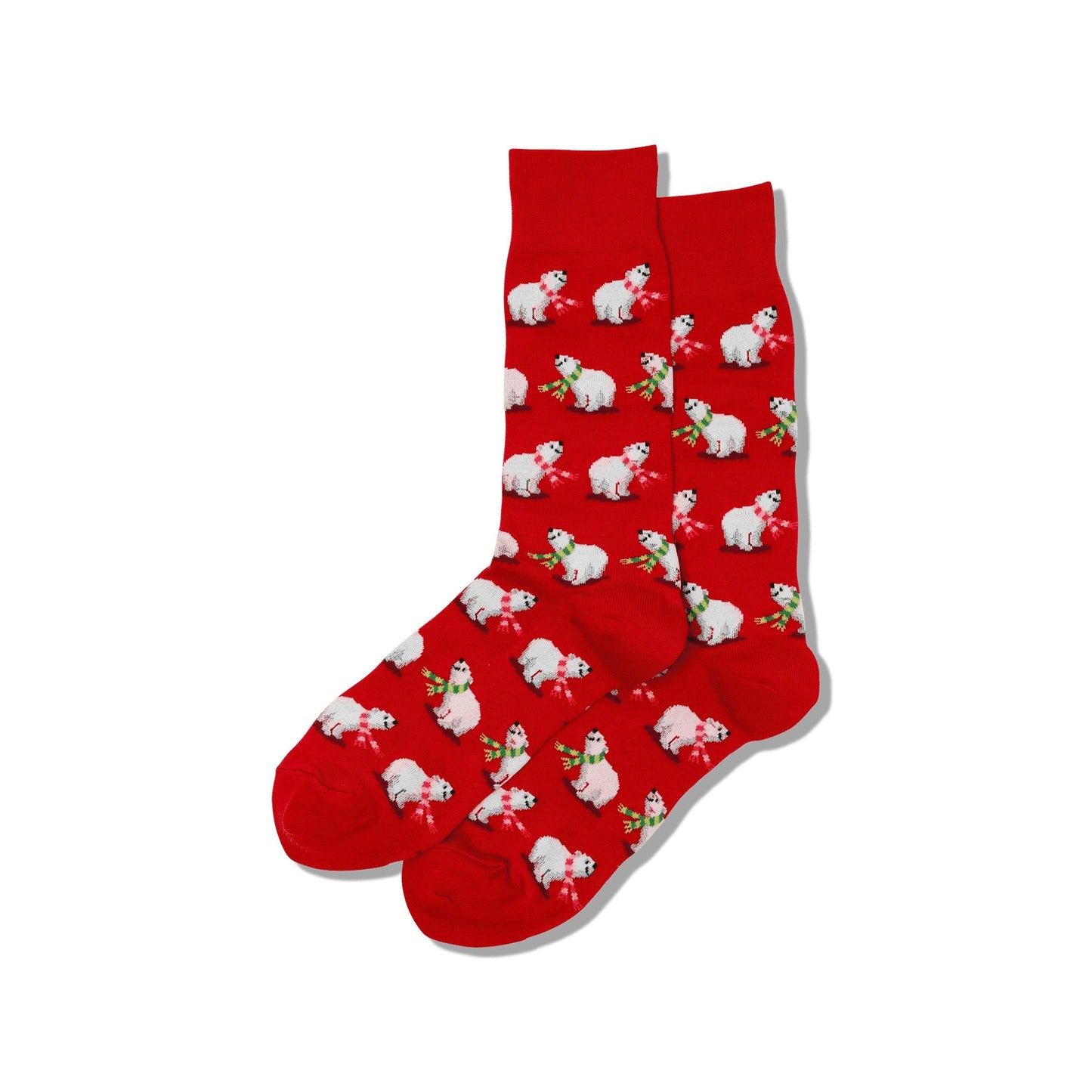 Polar Bear Festive Holiday Socks (Adult Large - Men's Shoe Sizes 8 - 12)