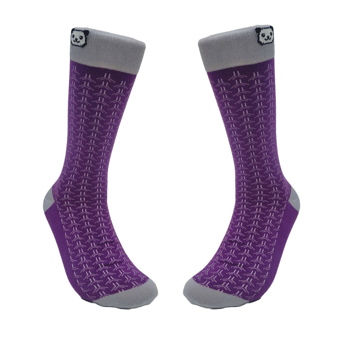 Purple and Gray Patterned Socks from the Sock Panda, PurplePattern