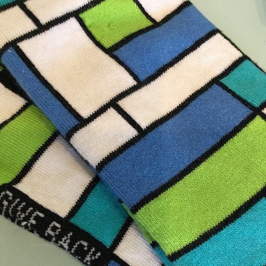 Rectangle Block Pattern Socks for Tweens