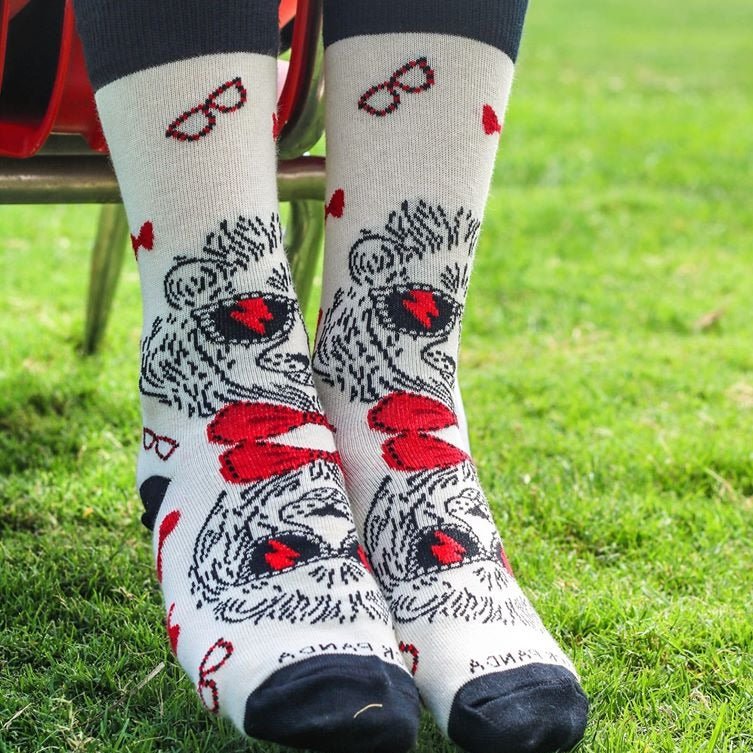 Reflective Lion Wearing Lightning Bolt Sunglasses Socks