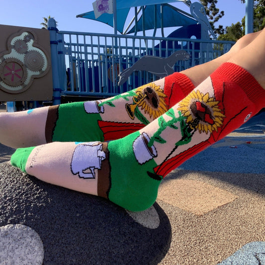 Rock'n Sunflower Band Socks from the Sock Panda