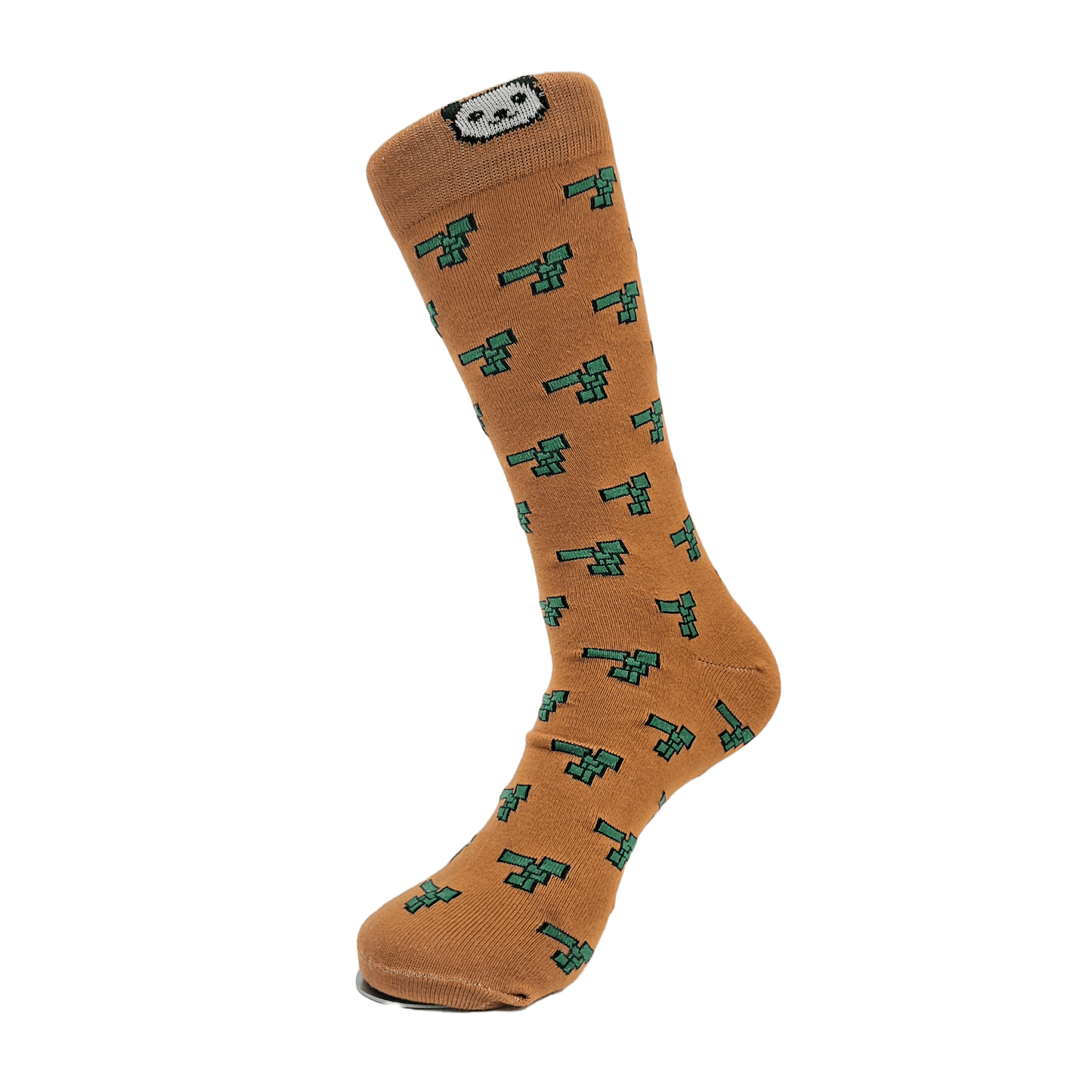 Rust Colored Rectangle Patterned Socks from the Sock Panda