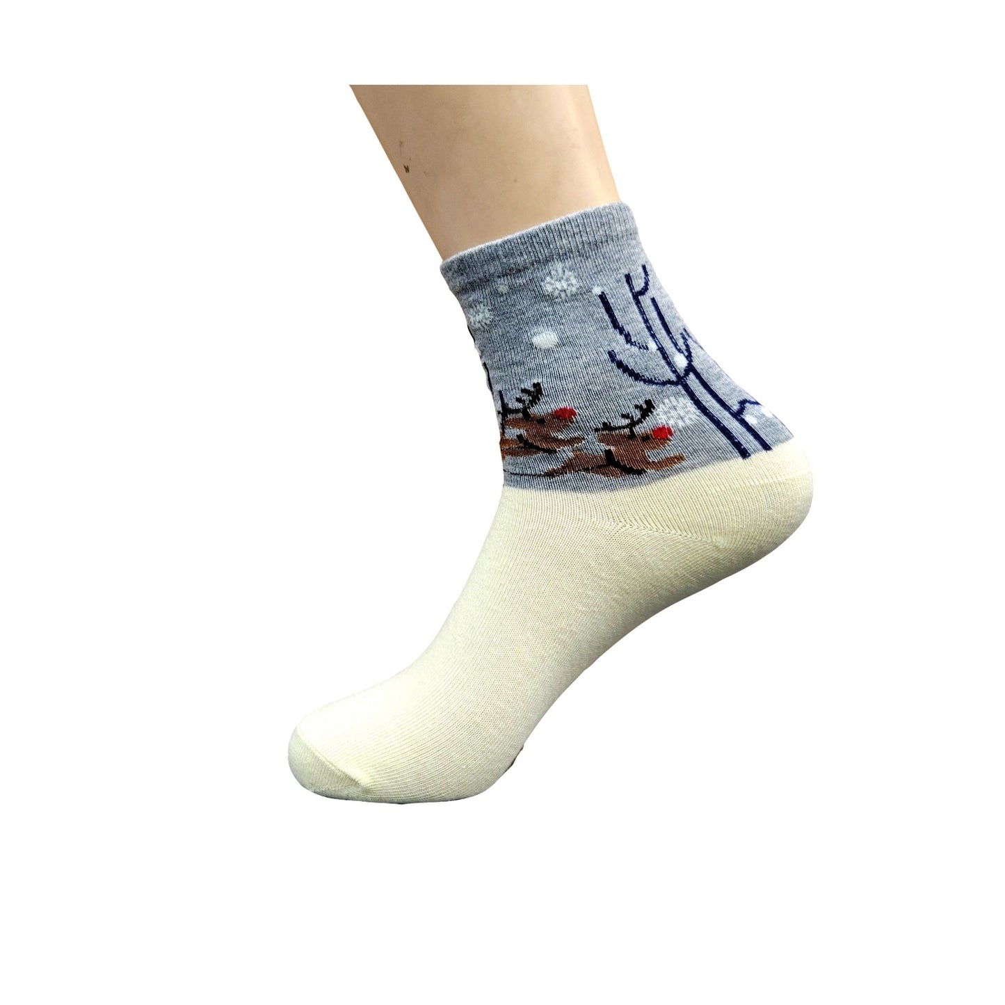 Santa Claus Driving a Sleigh Socks (Adult Medium - Women's Shoe Sizes 5 - 10)