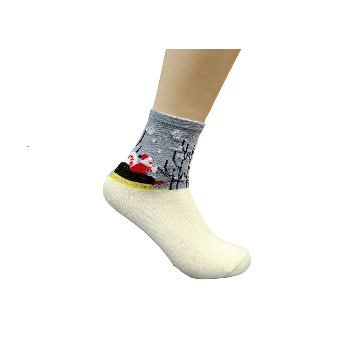 Santa Claus Driving a Sleigh Socks (Adult Medium - Women's Shoe Sizes 5-10), Santa Sleigh