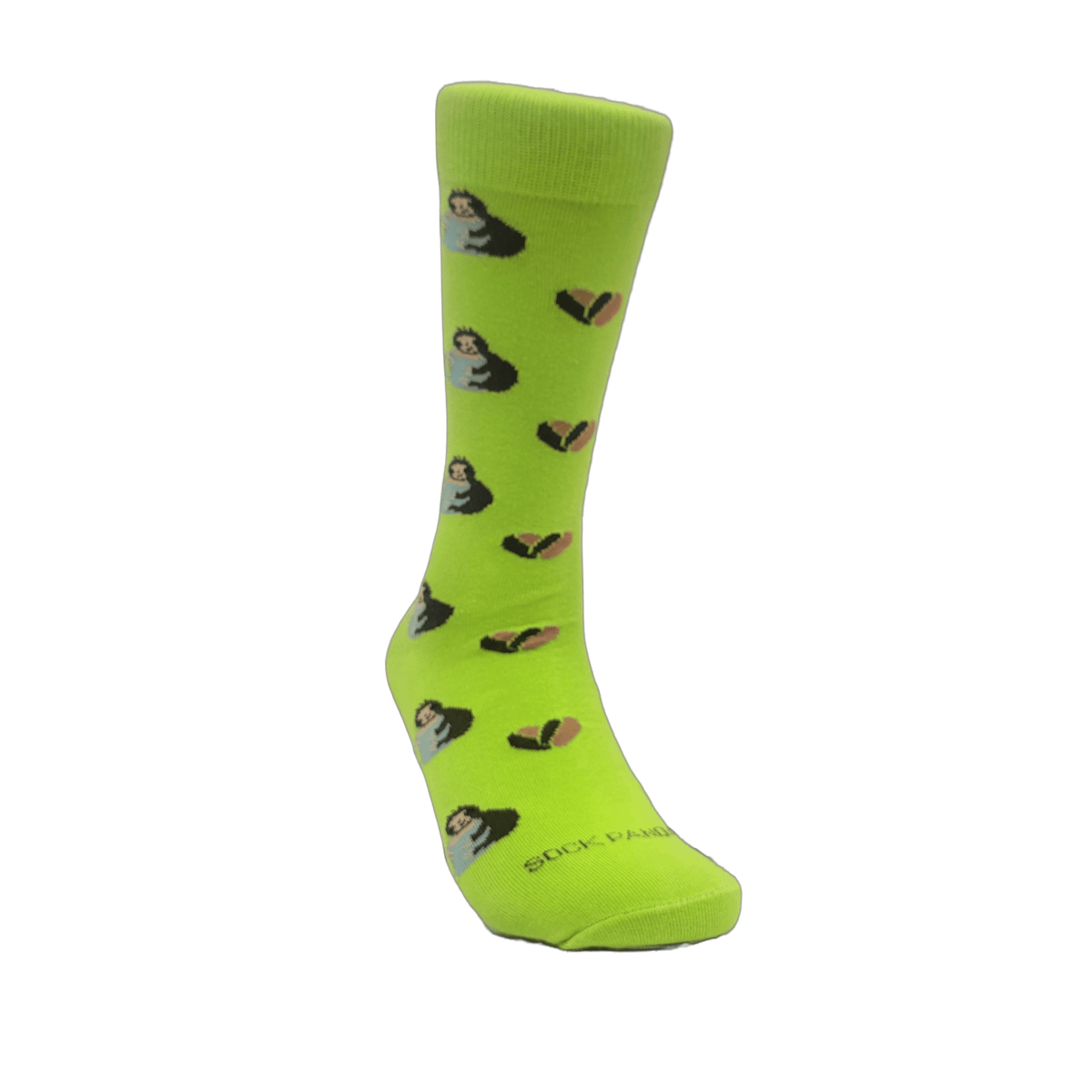 Sloth with Coffee "Slothy" Socks from the Sock Panda (Adult Medium - Women's Shoe Sizes 5-10), SlothyMd