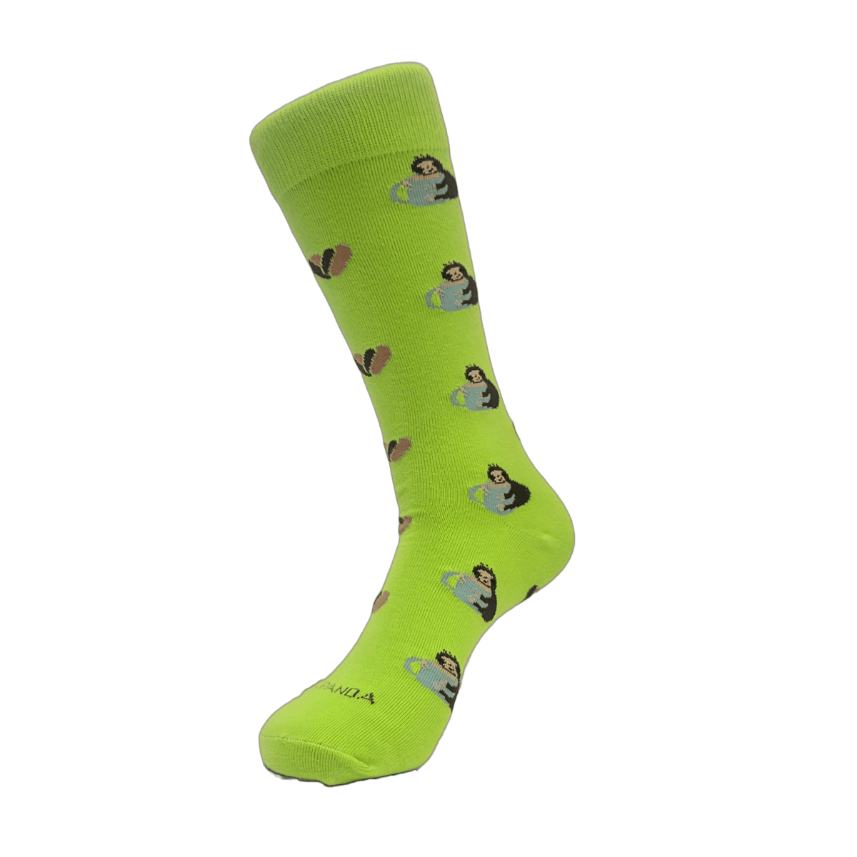 Sloth with Coffee "Slothy" Socks from the Sock Panda (Adult Medium - Women's Shoe Sizes 5-10), SlothyMd