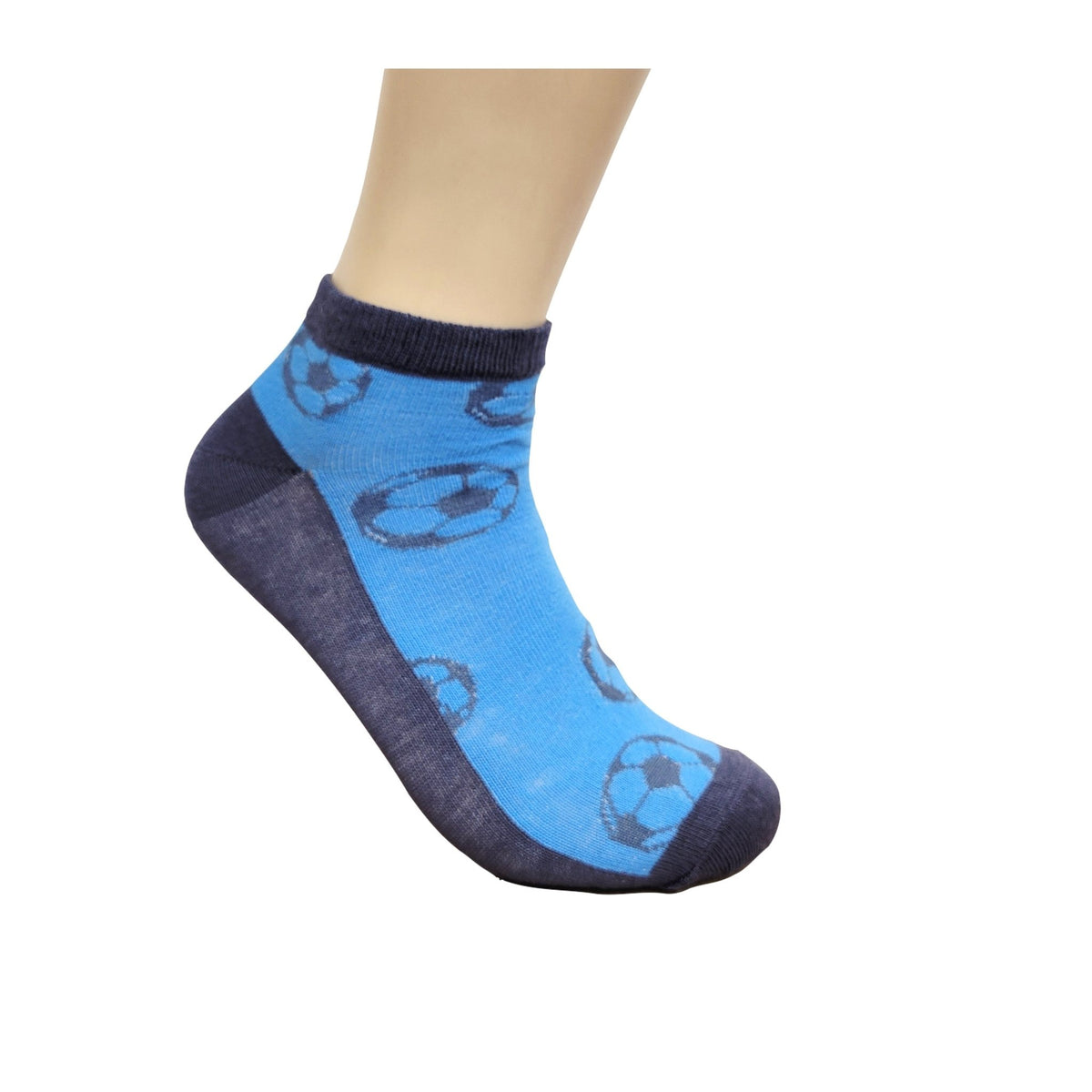 Soccer Ball Ankle Socks (Adult Large - Men's Shoe Sizes 8-12), Soccer Blue Ankle