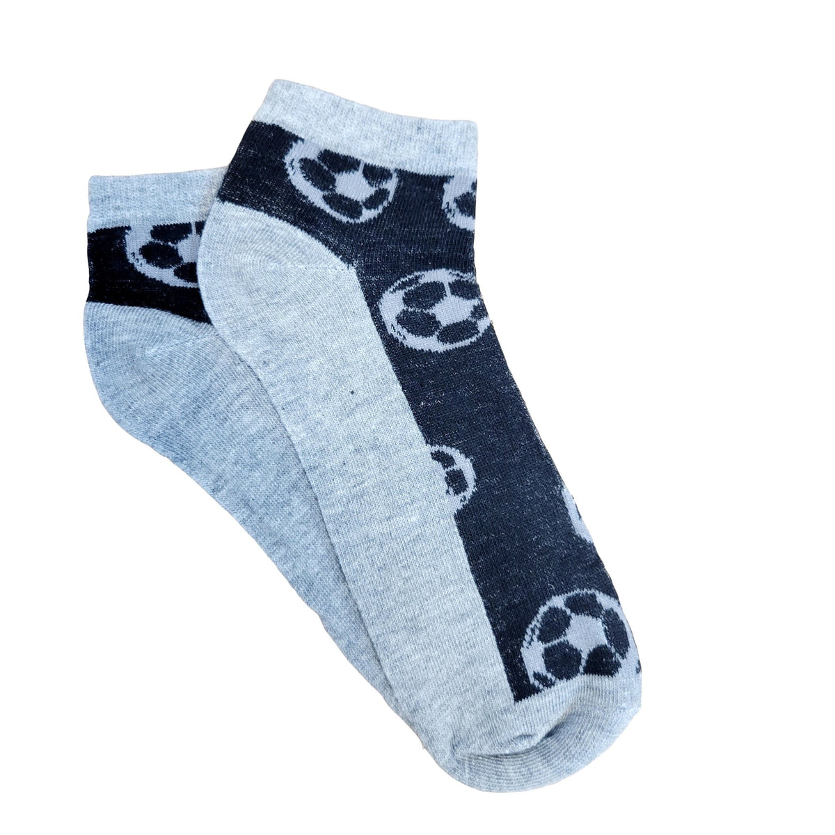 Soccer Ball Ankle Socks (Adult Large - Men's Shoe Sizes 8-12), Soccer Black Ankle