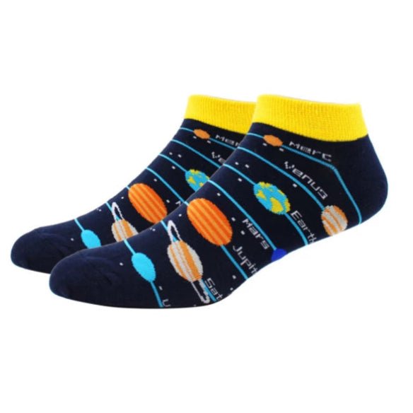 Solar System Planetary Ankle Socks (Adult Large - Men's Shoe Sizes 8-12), Solar System Ankle